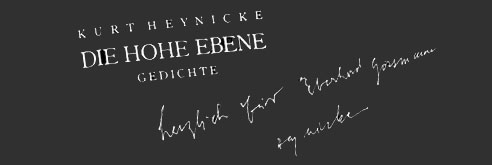 Widmung von Kurt Heynicke 